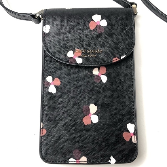RARE Kate Spade Cameron Dusk Buds Floral Dusty Pink Flap Phone Crossbody Bag - Picture 4 of 16